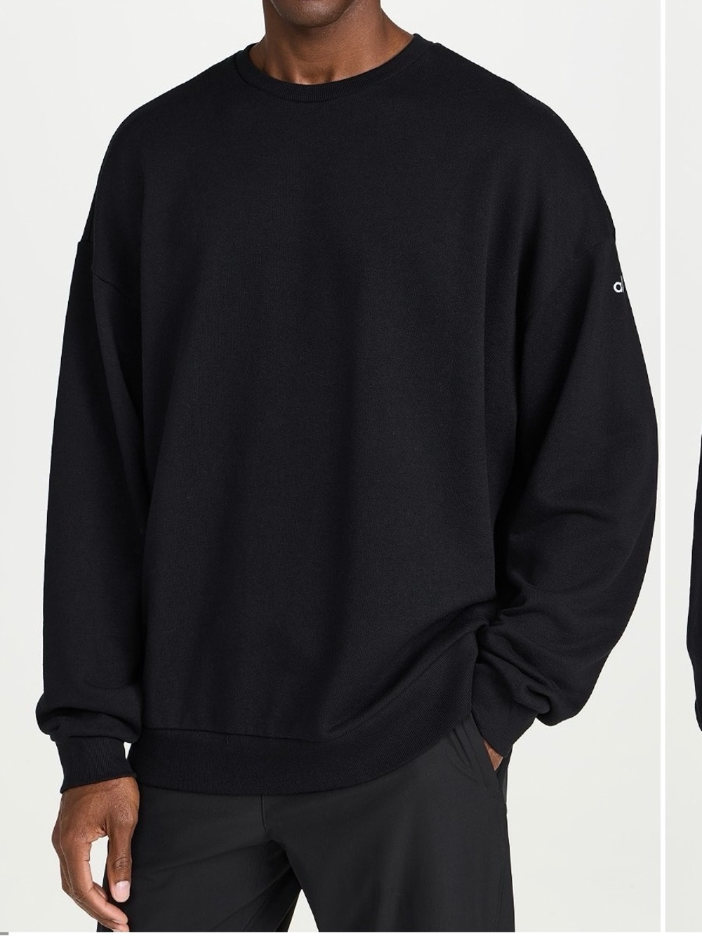 Alo Men’s Medium Chill Crew Neck Pullover Sweatshirt Black M NWT!